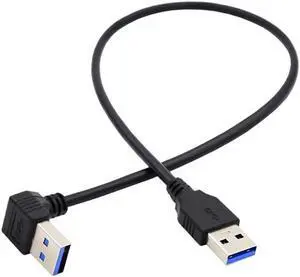 JVFYI Angled USB 3.0 Type-A Male to Straight 3.0 Type-A Male Data 5Gbps Cable 90 Degree Up Angled 40cm