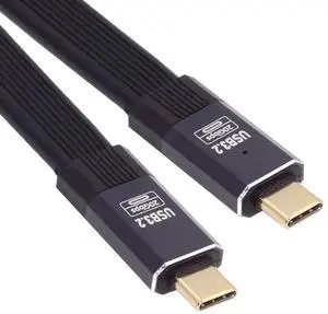 JVFYI 0.2M USB4 Cable 20Gbps Flat Slim FPC Cable with 100W and 8K@60Hz 5K@60Hz USB4.0 Compatible with Thunderbolt3/4