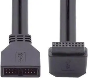 JVFYI Down Angled USB 3.0 20Pin 19Pin Male to Female Extension 5Gbps Cable 90 Degree for Motherboard Mainboard JVFYI Down Angled USB 3.0 20Pin 19Pin Male to Female Extension 5Gbps Cable 90 Degree for Motherboard Mainboard