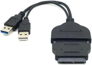 JVFYI U3-067+SA-006 1set USB 3.0 to SATA 22PinSATA to 16Pin Micro SATA Adapter for 1.8" 2.5" Hard Disk Driver With Extral USB Power Cable