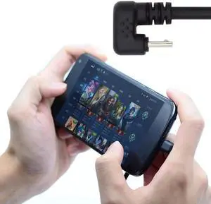 JVFYI 5Pin Micro USB 2.0 Male to Female Power Data Extension Cable Opposite U Shape Back Angled Type for Phone Laptop