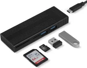 M.2 NVME SATA SSD Enclosure Adapter Tool-Free, RTL9210B Chips, USB C 3.1 Gen 2 10Gbps NVME, 6Gbps SATA PCIe M-Key(B+M Key) with 2 USB Ports, SD/TF Card Reader M.2 NVME SATA SSD Enclosure Adapter Tool-Free, RTL9210B Chips, USB C 3.1 Gen 2 10Gbps NVME, 6Gbps SATA PCIe M-Key(B+M Key) with 2 USB Ports, SD/TF Card Reader