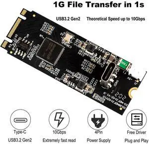 Quantum ASM3142 M.2 B+M Key to USB 3.2 Gen2 Type-C Host Controller Card - 10Gbps PCIe Expansion Riser for Desktop & Industrial PC Card+Cable+Bracket Quantum ASM3142 M.2 B+M Key to USB 3.2 Gen2 Type-C Host Controller Card - 10Gbps PCIe Expansion Riser for Desktop & Industrial PC Card+Cable+Bracket