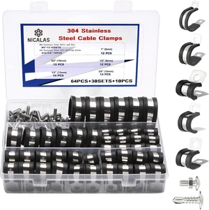 Juego de abrazaderas de cable de 134 piezas, surtido de abrazaderas de goma de acero inoxidable
5 Common Sizes,304 stainless steel with rubber cushion, includes screws Juego de abrazaderas de cable de 134 piezas, surtido de abrazaderas de goma de acero inoxidable
5 Common Sizes,304 stainless steel with rubber cushion, includes screws