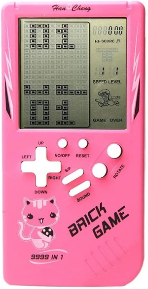 Retro Big Screen Brick Game Console 9999 in 1 Tank/Racing/Shooting Casual Puzzle Game Adjustable Difficulty and Speed Small and Easy to Carry Best Gifts Pink Retro Big Screen Brick Game Console 9999 in 1 Tank/Racing/Shooting Casual Puzzle Game Adjustable Difficulty and Speed Small and Easy to Carry Best Gifts Pink