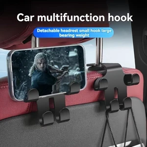 2 Pack Car Headrest Hooks, 4in 1 Multi-Function Car Seat Back Hanger, Universal Back Seat Storage Hook & Phone Holder for Purse, Grocery Bags, Handbag, Car Interior Accessories 2 Pack Car Headrest Hooks, 4in 1 Multi-Function Car Seat Back Hanger, Universal Back Seat Storage Hook & Phone Holder for Purse, Grocery Bags, Handbag, Car Interior Accessories
