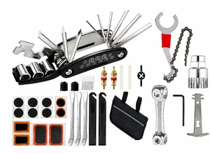 Bicycle Tire Repair Kit Mountain Bike Maintenance Set (16-in-1 Multi-Tool, Tire Levers, Patches, Valve Cores) with Portable Storage Bag Emergency Cycling Repair Bicycle Tire Repair Kit Mountain Bike Maintenance Set (16-in-1 Multi-Tool, Tire Levers, Patches, Valve Cores) with Portable Storage Bag Emergency Cycling Repair