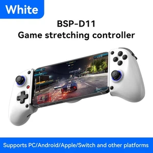 D11 Gaming Controller with Hall Trigger & Joystick Wireless Bluetooth Streaming Gamepad for Switch/PC/Android/iOS, Stretch Design for Phone/Tablet/Emulator - white D11 Gaming Controller with Hall Trigger & Joystick Wireless Bluetooth Streaming Gamepad for Switch/PC/Android/iOS, Stretch Design for Phone/Tablet/Emulator - white