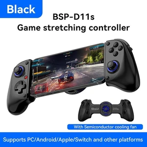 D11S Gaming Controller with Hall Trigger & Joystick Wireless Bluetooth Streaming Gamepad for Switch/PC/Android/iOS, Stretch Design for Phone/Tablet/Emulator - black D11S - COOLING FAN D11S Gaming Controller with Hall Trigger & Joystick Wireless Bluetooth Streaming Gamepad for Switch/PC/Android/iOS, Stretch Design for Phone/Tablet/Emulator - black D11S - COOLING FAN
