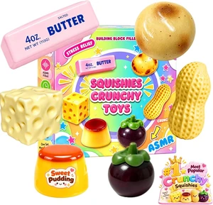 6 Pack Crunchy Squishy Box Slow Crunchy Squishies Set (6PCS C) Butter Peanut Pudding Cream Cheese Potato Asmr Filled, Squeeze Stress Ball Rebound Calming Desk Decor Moldable Adults 6 Pack Crunchy Squishy Box Slow Crunchy Squishies Set (6PCS C) Butter Peanut Pudding Cream Cheese Potato Asmr Filled, Squeeze Stress Ball Rebound Calming Desk Decor Moldable Adults