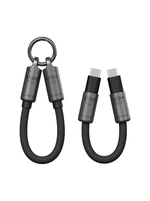 Hagibis USB4 Cable Portable Keychain 0.5ft, 80Gpbs 240W 8K@60Hz Short C to C Cable Lanyard Type-C Cable for iPhone Duo 18 17 16 15 Pro Max, iPad Pro, Thunderbolt 5/4/3, External SSD (Grey) Hagibis USB4 Cable Portable Keychain 0.5ft, 80Gpbs 240W 8K@60Hz Short C to C Cable Lanyard Type-C Cable for iPhone Duo 18 17 16 15 Pro Max, iPad Pro, Thunderbolt 5/4/3, External SSD (Grey)