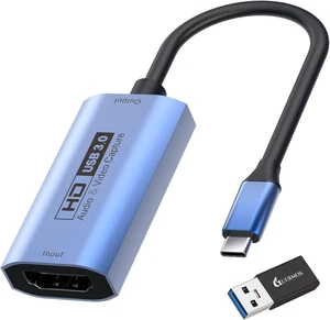 Video Capture Card, 4K USB3.0 HDMI to USB C, 1080P 60FPS & 2K 30FPS
Capture Card for Streaming, Compatible with iPad Mac OS Windows, Quest 3, OBS, PS5/4, Switch2/1, Xbox, Camera (Silver) Blue