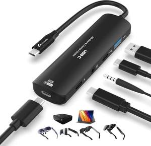 5-in-1 USB-C AR Glasses Adapter Hub, 100W PD, 8K@60Hz Video & Data
USB and USB-C Ports Works with AR Glasses Devices, Handheld Consoles, Switch (Not Switch 2), USBC Phones and Laptops, Black 5-in-1 USB-C AR Glasses Adapter Hub, 100W PD, 8K@60Hz Video & Data
USB and USB-C Ports Works with AR Glasses Devices, Handheld Consoles, Switch (Not Switch 2), USBC Phones and Laptops, Black