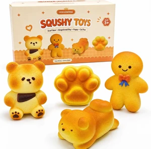 4 Pack Bread Butter Squishy, Slow Rising Squeeze Fidget Toys for Stress
Soft PU foam, no liquid, no leak, gingerbread boy, scarf bear, cat paw, puppy, fidget squeeze, stress relief, party gift 4 Pack Bread Butter Squishy, Slow Rising Squeeze Fidget Toys for Stress
Soft PU foam, no liquid, no leak, gingerbread boy, scarf bear, cat paw, puppy, fidget squeeze, stress relief, party gift