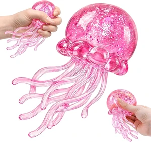 Jellyfish Squishy Squeeze Toys for Boys Girls, Ultra Soft Sensory Fidget Toys for Kids Adults, Slow Rise Stress Balls Stress Relief for Autism, Office Desk Toys Party Favors Birthday Gifts (Pink)