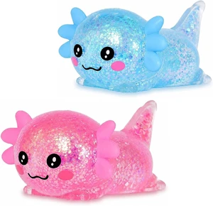 2 Pcs Axolotl Squishy Stress Pack Stretchy Axolotls Stress Soft Squeeze
Glitter Fidget for Kids,Youth & Adults Anxiety Relief, Party Favors