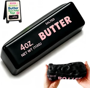 Crunchy Butter Squishy, Slow Rising ASMR Squeeze Toy, Desktop Decor & Gift Black Crunchy Butter Squishy, Portable Stress Relief Sensory Fidget Toy, Crunchy Squishies Sensory Toys for Kid & Adult