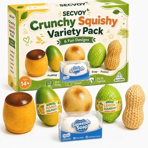 6 Pack Crunchy Squishy Set, Slow Rising Crunchy Squishies ASMR Filled, Squeeze Stress Relief Balls for Adults, Includes Pudding Mango Potato Lemon Soap Peanut 6 Pack Crunchy Squishy Set, Slow Rising Crunchy Squishies ASMR Filled, Squeeze Stress Relief Balls for Adults, Includes Pudding Mango Potato Lemon Soap Peanut