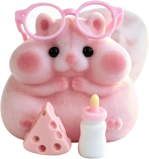 Hamster Squishy Toy, Cute Stress Relief Fidget Squeeze Toy
Soft Solid Silicone Slow Rising Squishy, Fuzzy Animal Sensory Toys for 3+ Kids Adults, Pink