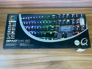 QPAD MK-90 Mechanical Gaming Keyboard - Cherry MX Blue Switches, Full-Size 104 Keys, RGB Backlit, Programmable Keys, Aluminum Frame, Wired USB for PC Gaming QPAD MK-90 Mechanical Gaming Keyboard - Cherry MX Blue Switches, Full-Size 104 Keys, RGB Backlit, Programmable Keys, Aluminum Frame, Wired USB for PC Gaming