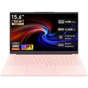 Auusda EXSURF 15.6" Student Laptop, AMD Athlon 3050e 16GB RAM 512GB SSD, Fingerprint Unlock & Backlit Keyboard, Windows 11 Pro Computer, TYPE-C, Pink Auusda EXSURF 15.6" Student Laptop, AMD Athlon 3050e 16GB RAM 512GB SSD, Fingerprint Unlock & Backlit Keyboard, Windows 11 Pro Computer, TYPE-C, Pink
