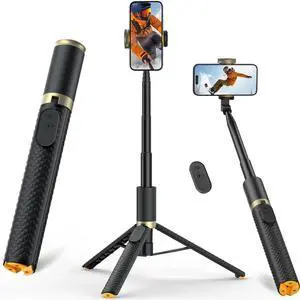 62 Phone Tripod & Selfie Stick Tripod for iPhone with Remote Portable Lightweight Travel Stand for Selfies Video Recording Vlog Extendable Stand Compatible with iPhone Android