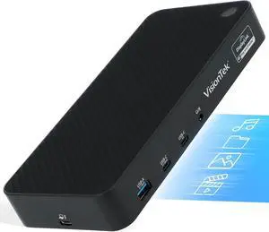 VisionTek VT7000 USB-C 3X Monitor Docking Station - 100W Power, 3X HDMI, 2X DP, 3X USB-A, 2X USB-C, Audio, Ethernet for Windows/MacOS/ChromeOS