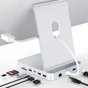 Minisopuru iExpandMate DS802PRO iMac Accessories with 4K@60Hz HDMI, USB C Charging, 2.5GbE, 4TB M.2 SSD Enclosure, USB C Hub for iMac 24 inch M1/M3/M4, iMac Hub with 4 USB, SD/TF, Audio | Silver