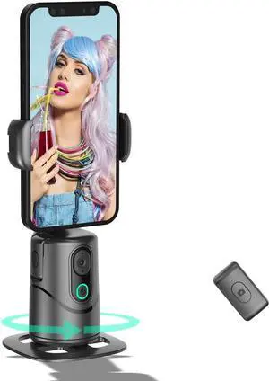 Auto Face Tracking Phone Holder,No App Required,360° Rotation Phone Camera Stand with Remote and Gesture Control, Smart Shooting Tripod for Vlog/TIK Tok Live Streaming YouTube Video Recording
