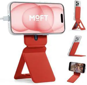 MOFT Phone Tripod Stand Selfie Stick for iPhone, Multi-Angles iPhone Stand, Lightweight & Portable Phone Holder, Strong Magnets, MOVAS Vegan Leather, Travel Essentials, Sunset (Without Card Slot)