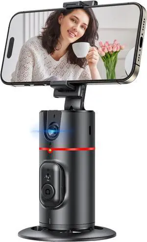 2023 Latest Auto Face Tracking Separate Phone Holder,Korecase 360°Smart Rotation Shooting Foldable Tripod Phone Mount Gesture Control with Detachable Remote for Live Video,No APP,Black