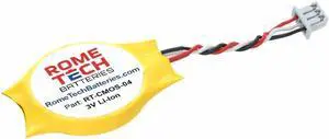 Rome Tech CMOS Battery for Dell Latitude E5400, E5410, E6400, E6400, E6410 Laptop BIOS CR2032 with 3 Pin Wire Cable (5-Pack)
