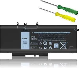 68WH GJKNX Battery Replacement for Dell Latitude 5480 5580 5490 5491 5580 5590 5591 5280 5288 5488 5495 E5480 E5580 E5490 E5590 Precision 15 3520 3530 Series GD1JP DY9NT 5YHR4 451-BBZG 7.6V 4-Cell