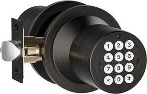 Keyless Entry Lock with Code, Digital Door Knob with Keypad for Bedroom Front Door Garage Home Apartment, Oil Rubbed Bronze