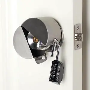 Door Handle Lock Device - Prevents Turning of Door Knob and Access to Keyhole