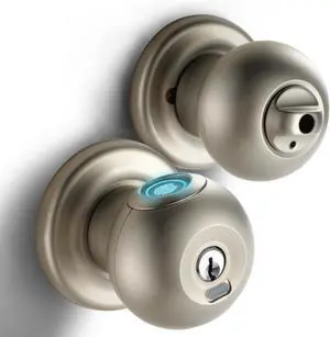 Smart Door Lock, Fingerprint Door Knob with Lock, Autolock Biometric Door Lock, Keyless Thumbprint Entry Door Lock for Bedrooms, Hotels, Apartments, Offices and Garages