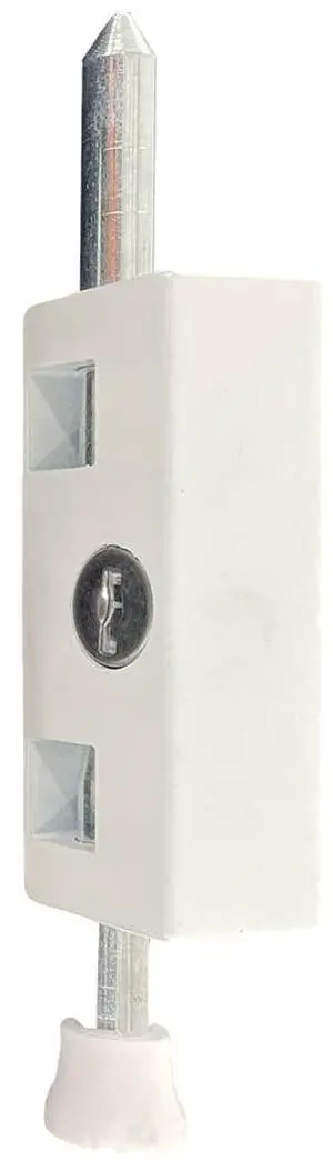 Pro-Lok Entry Armor EPL-106-W Patio Door Lock- Keyed Lg Rectangle (White Finish)