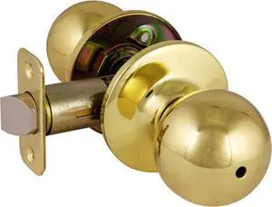 Ball Polished Brass Privacy Bed/Bath Door Knob
