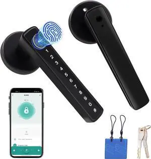 Fingerprint Door Lock, Fingerprint Door Knob, Smart Door Knob, Keyless Entry Keypad Door Lock with Biometric Door Handle for Bedroom Office Apartment