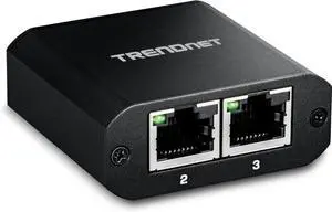 TRENDnet 2-Port Gigabit Splitter with USB Type C Power, TEG-102S, Splits One Network Connection Into Two, Ethernet Splitter, USB Type C Power Cable Included, NDAA & TAA Compliant