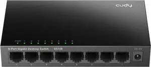 Cudy GS108 8 Port Gigabit Unmanaged Ethernet Network Switch , Ethernet Splitter Plug & Play Fanless Metal Design Shielded Ports Traffic Optimization