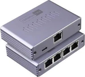 Ethernet Splitter 1 to 4, 1000Mbps High Speed Ethernet Cable Splitter with LAN Cable Cat 6 [4 Devices Simultaneous Networking], Gigabit RJ45 LAN Network Extension for Cat8/7/6/5e/5 Cable