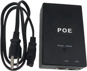 Y-Axis 48V 625mA Gigabit Wall Plug PoE Injector Power Over Ethernet Supply 1000Mbps IEEE 802.3af for Security IP Camera, IP Phone