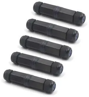 VCE IP68 Waterproof Ethernet Coupler 1000Mbps, CAT6/CAT5E/CAT5 Female to Female Adapter PoE, Shielded Outdoor RJ45 Connector 5-Pack