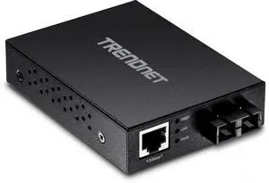 TRENDnet 100 Base-T to 100 Base-FX Multi-Mode SC Fiber Converter, Standalone, 10/100 Mbps Auto-MDIX Fast Ethernet Port, Fiber Networking up to 2 km (1.25miles), 200 Mbps Switching Capacity, TFC-FMSC