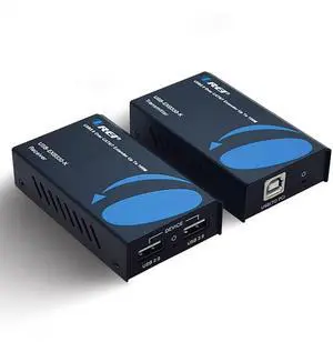 OREI USB 2.0 Over Ethernet Cat5e/6 Extender LAN Upto 330 Feet - Extends 2 Ports USB-A Signal Over LAN Ethernet - Power Over Cable for Long Distance Extension Supports All Operating System
