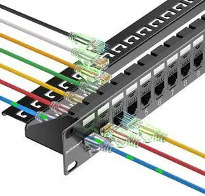 24 Port Cat6 Patch Panel With Coupler Keystone - 10G No Punch Down, Time-Saver Ethernet 1U Rj45 With Sturdy Back Bar, Rackmount 19 Inch