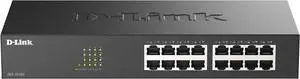 D-Link 16 Port Fast Ethernet Switch Unmanaged 10/100 Mbps Desktop Rackmount Plug and Play Metal Housing Fanless Design EEE (DES-1016D)