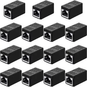 Frienda RJ45 Coupler, Ethernet Extension Adapter Network Connector for Cat7/Cat6/Cat5e/Cat5 Ethernet Network Cable Coupler Female to Female (15, Black) Frienda RJ45 Coupler, Ethernet Extension Adapter Network Connector for Cat7/Cat6/Cat5e/Cat5 Ethernet Network Cable Coupler Female to Female (15, Black)