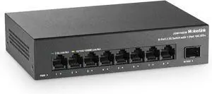MokerLink 8 Port 2.5G Ethernet Switch with 10G SFP+ Slot, 8x2.5G Base-T Ports Compatible with 100/1000Mbps, Mini Size, Metal Unmanaged Fanless Multigigabit Network Switch
